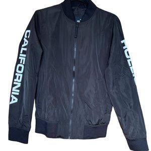 Hollister black bomber jacket